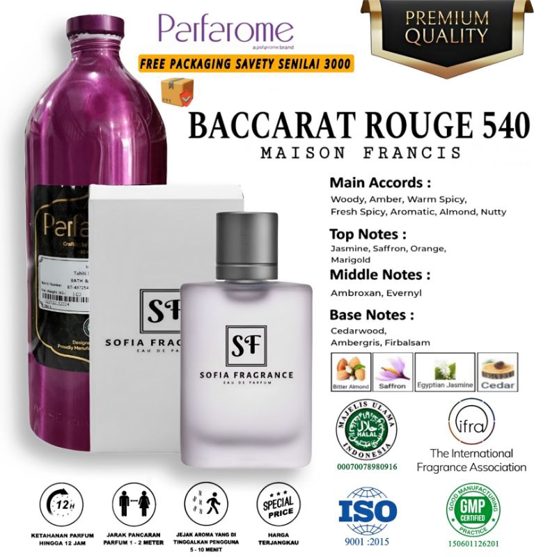 Parfum BCRT ROUGE 540 Refill Parfarome Premium