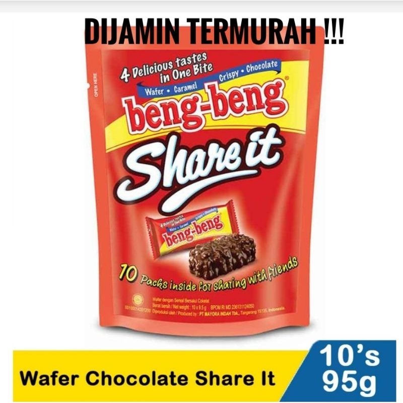 

Beng Beng Share It Isi 10 Pouch 95gr Crispy Wafer Biskuit Chocolate