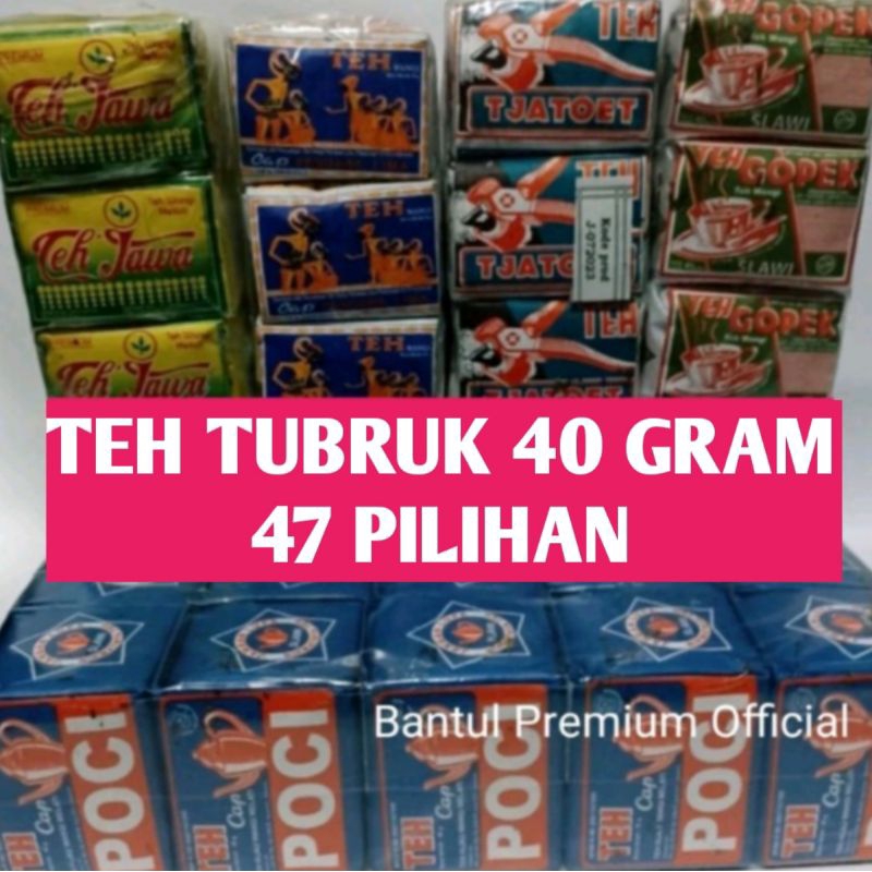 

TEH TUBRUK 46 PILIHAN KEMASAN 1 SLOP | Pendawa Lima Goro Goro 2 Tang Biru Hijau Jawa Premium Gold Tjatoet Kuning Merah Poci Gopek Kepala Djenggot Sepeda Balap Bendera Cap Enak Angon Botol Gardoe Pecut Merah Cap Enak