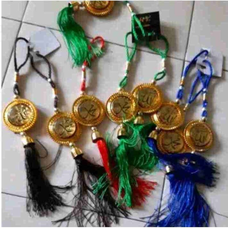 hiasan gantung spion kaca mobil bisa putar cop kaca lafal Allah Muhammad