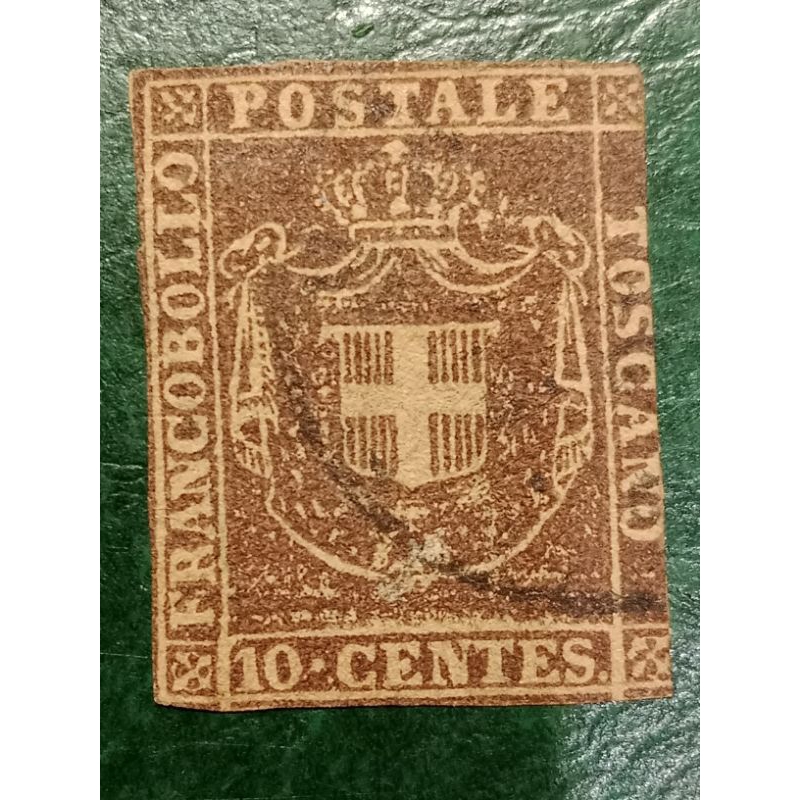 

Prangko Italia 10 Centes Tuscany Tahun 1860 USED
