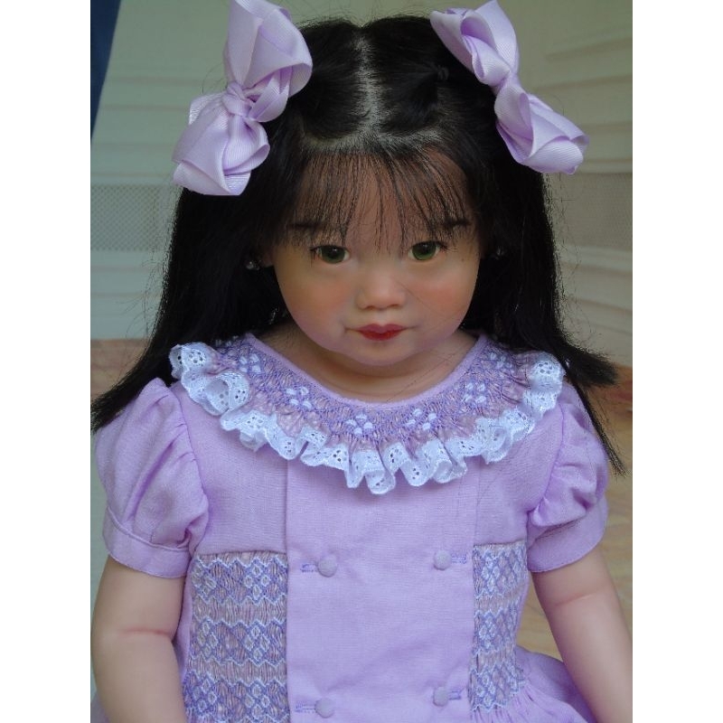 Smocked Dress Anak Lilac Smocked Collar