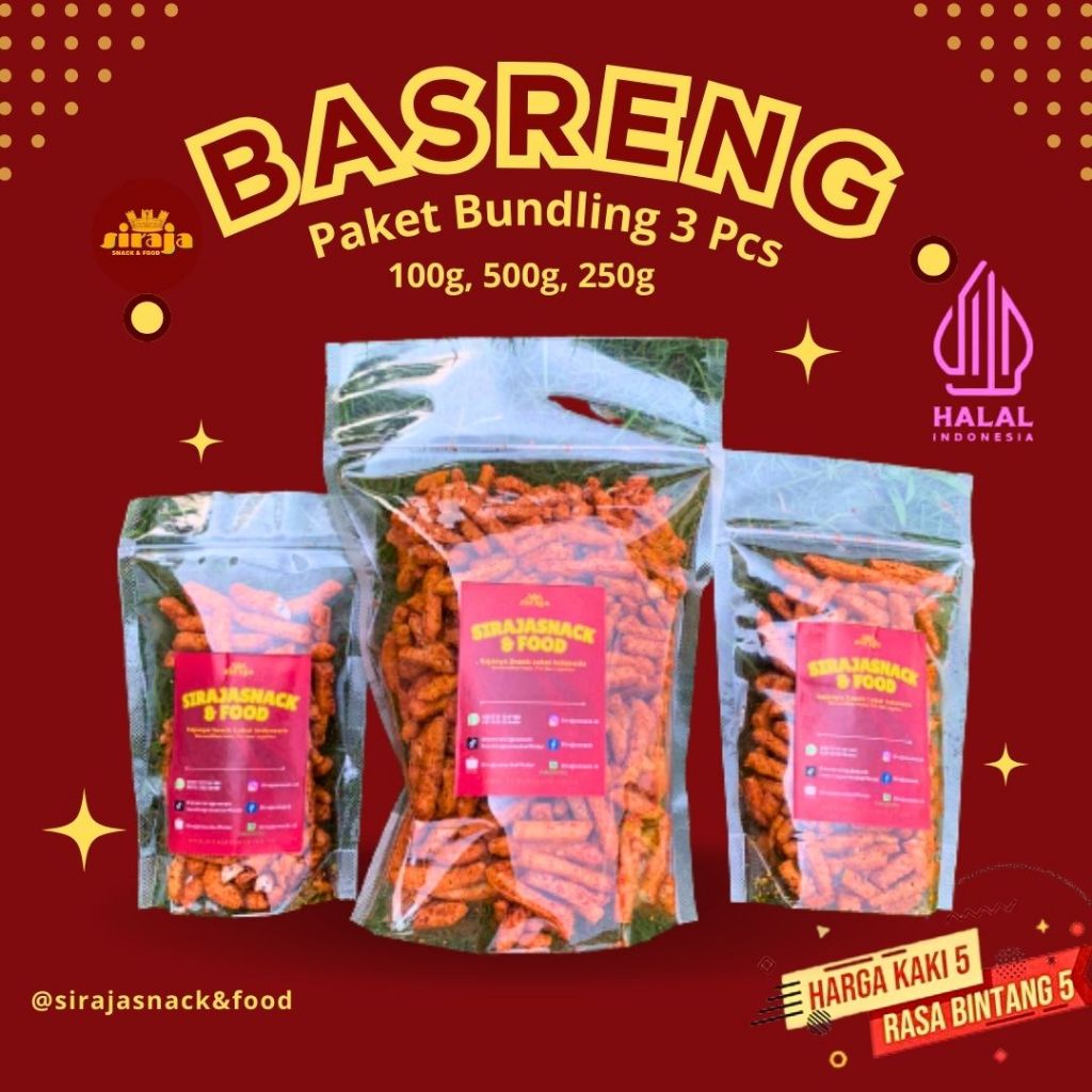 

[PROMO MENARIK] PAKET BUNDLING 3 PCS BASRENG VIRAL BUMBU MELIMPAH RENYAH