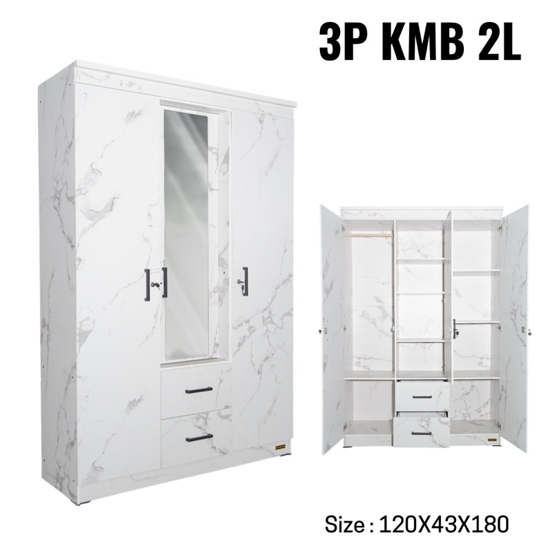 KHUSUS DENPASAR-BALI. Lemari Pakaian 3 Pintu Type 3P KMB 2L