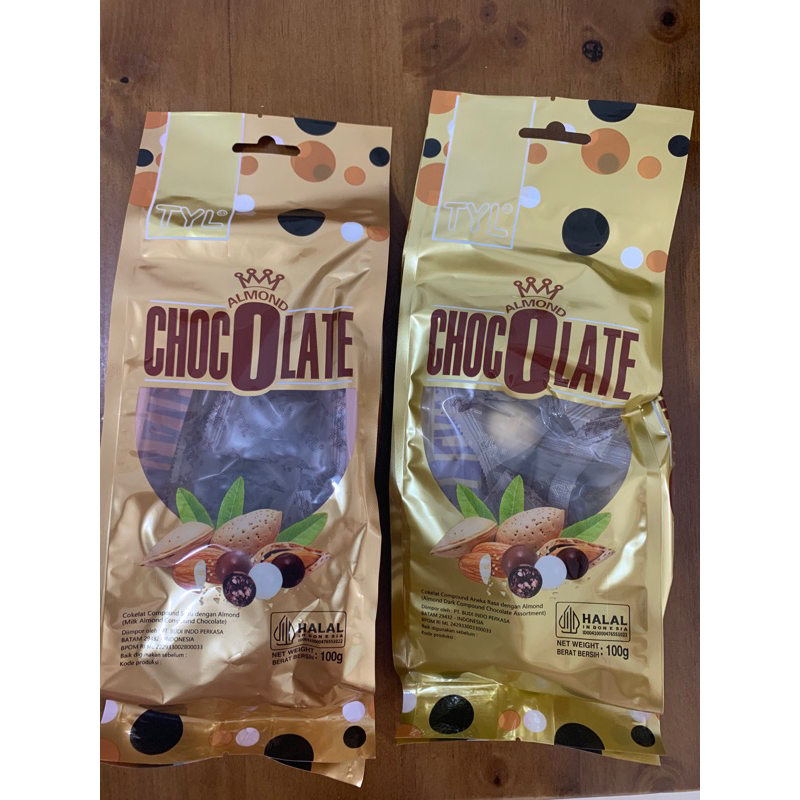 

Tyl almond coklat 100gram