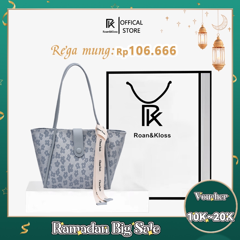 	 [Roan & Kloss] Tas Totebag Wanita Resleting Tas Tote Bag Wanita Import Bisa Shoulder Bag Tas Jinjing Kuliah Wanita -Tas Tekstur Premium —FREE Dustbag	