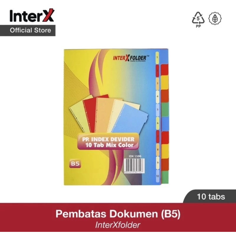 

Index Divider B5 InterX 5 Tab /Pembatas Binder Odner