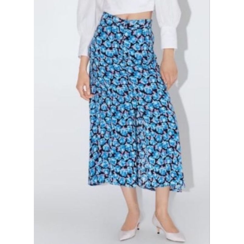preloved zara floral maxi skirt