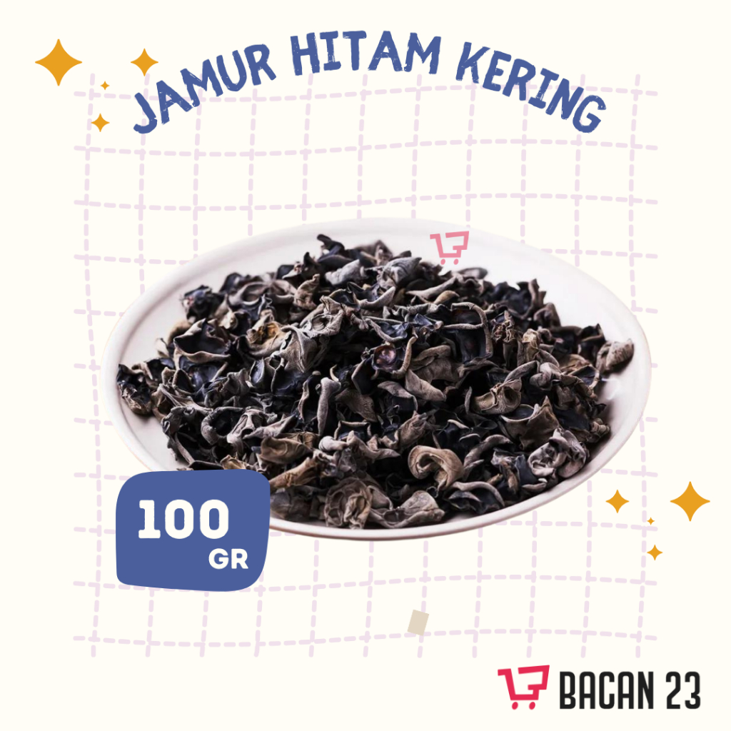 

Jamur Hitam Kering (100gr) - (Bahan Pasar Timbang) / Jamur Kuping Hitam Kering / Hei Mu Er / Dried Black Fungus