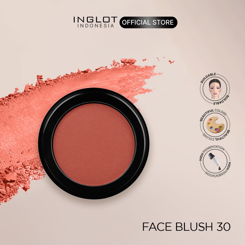 INGLOT Face Blush 30 Terracotta - Blush On Powder, Perona Pipi Merah Bata, 2,5 gr