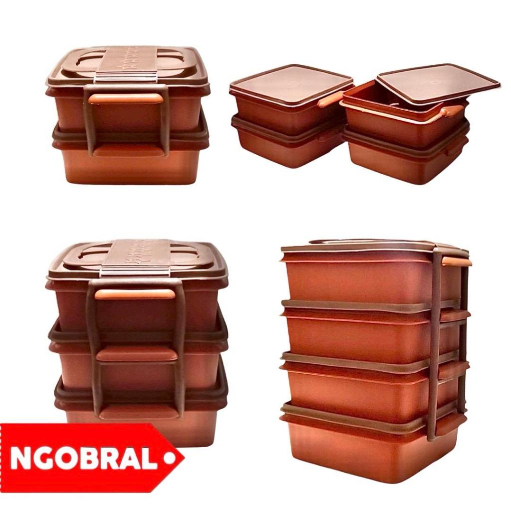 Rantang Piknik Susun 2 3 4 / Rantang Susun Plastik / Rantang Hajatan Segi Tebal Murah /Rantang Susun