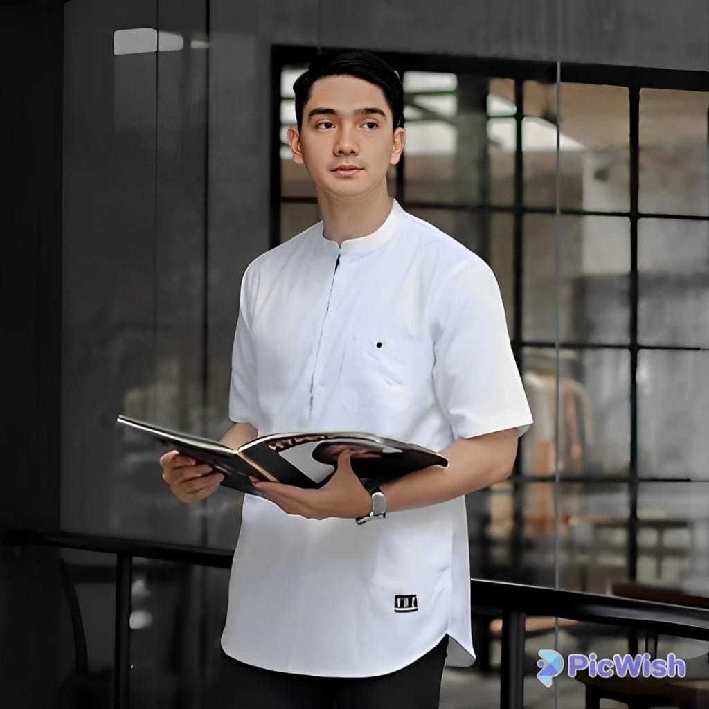 Baju Koko Kurta Resleting Lengan Pendek Bahan Toyobo Premium