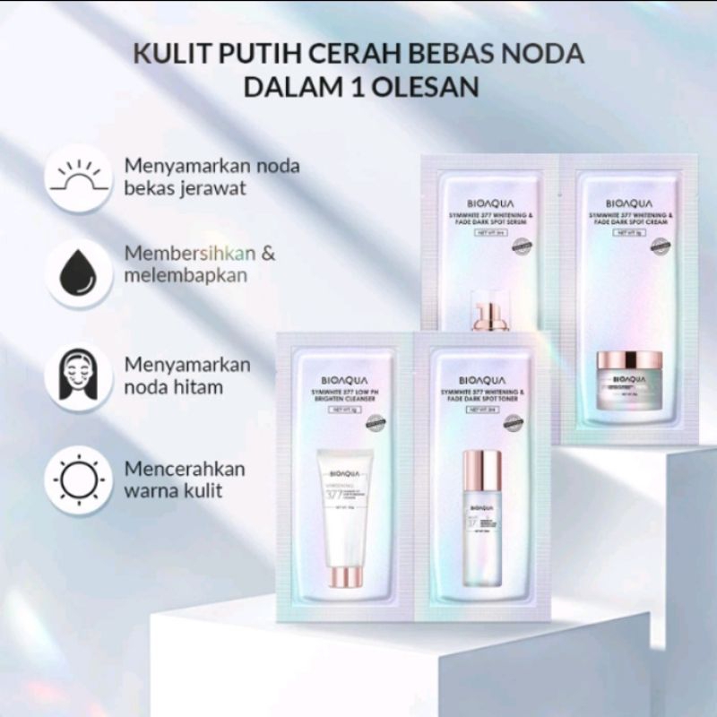 Paket Skincare Sachet Murah (Cleanser + Toner + Serum+ Cream )
