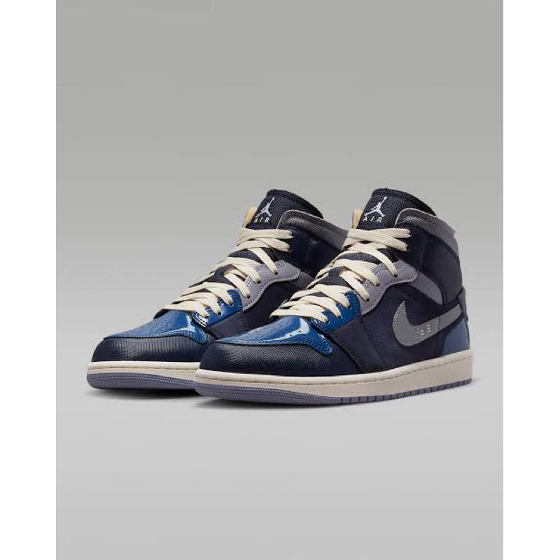 Air Jordan 1 Mid SE Craft Obsidian French Blue Ashen Slate White