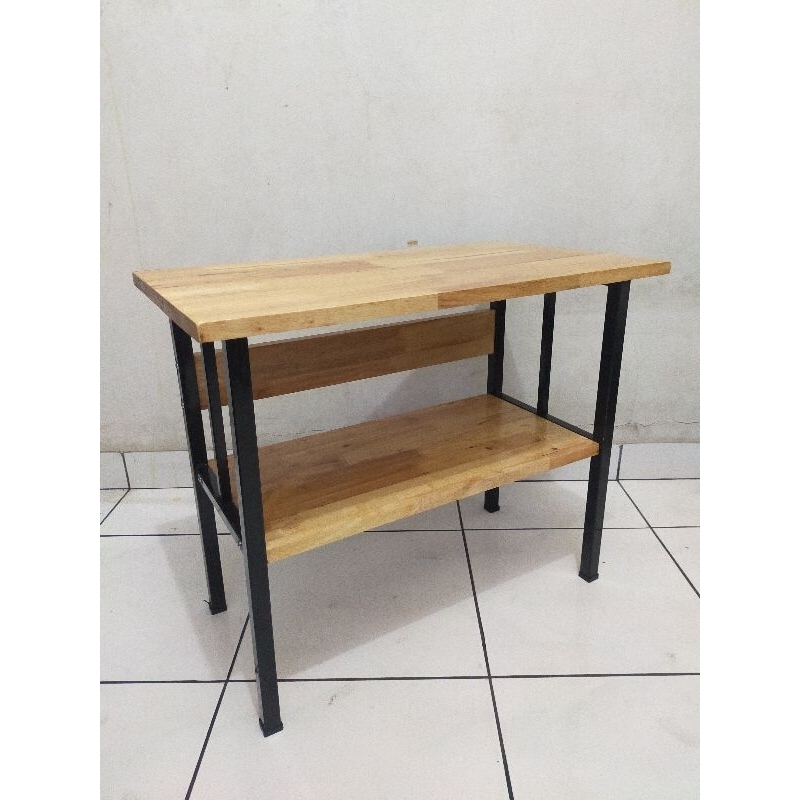Rak Kayu Serbaguna 2 Tingkat / Meja Tv Kayu / Rak Dispenser Kayu 2 Tingkat / Rak Besi /  Rak Kayu 2 