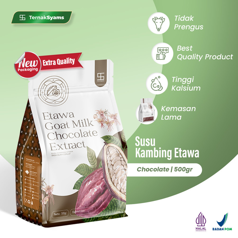 

Ternak Syams - Susu Kambing Etawa Bubuk Rasa Varian Cokelat Chocolate Syams 500 gram Pure Murni Alami Organik Pasteurisasi tanpa campuran gula Original Mentah Kiloan Asli Natural 1 Kg choco cocoa