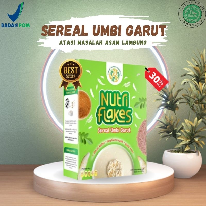 

Nutriflakes Sereal Umbi Garut Solusi Asam lambung Original 1 Box