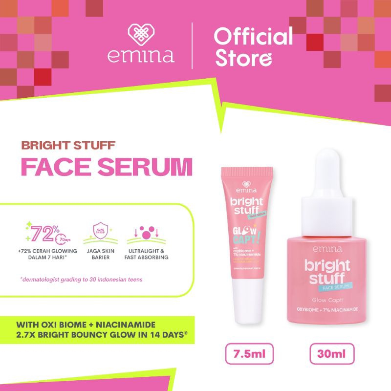 EMINA Bright Stuff Face Serum 30ml | Serum Pelembab Wajah Glowing