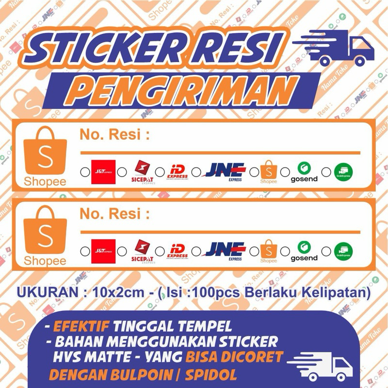 

[100 PCS] Sticker Resi pengiriman,label pengiriman