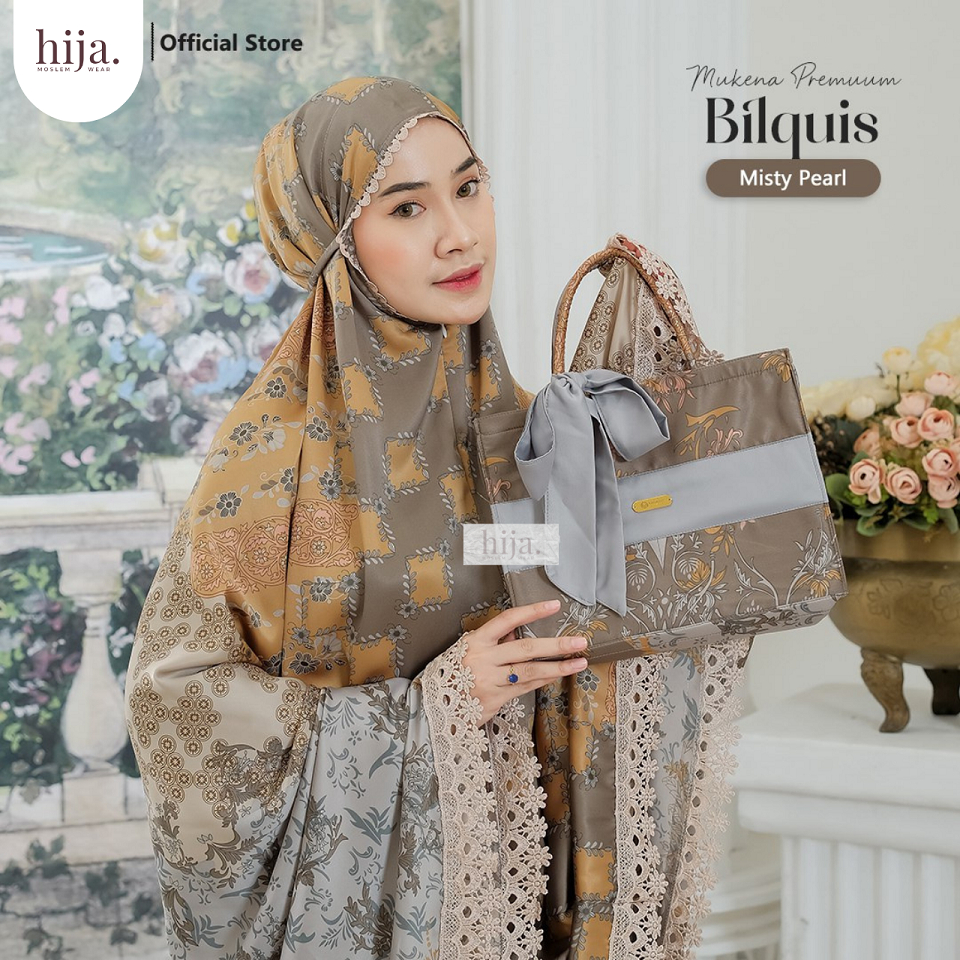 Mukenah Premium Jumbo Silk Mukena Mewah Eksklusif Motif Bilquis