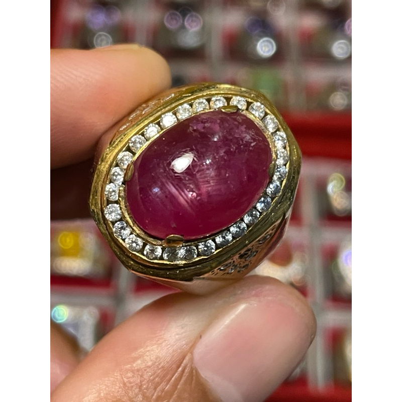 Natural Ruby Ring Perak + Memo