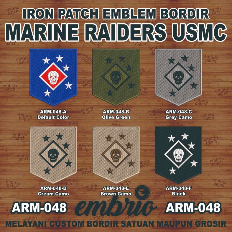 ARM-048 Patch MARINE RAIDERS USMC marsoc us marine corps amphibious - 7x8,5cm - Embrio Patch Embroid