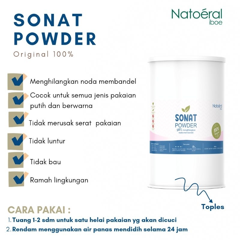 Natoeral Iboe - Sonat Powder Deterjen Penghilang Noda Membandel 250gr