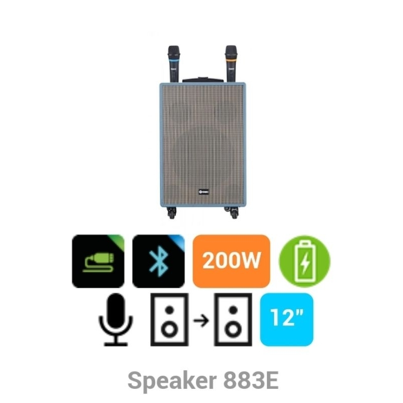 speaker karqoke portable GMC 883E 12in/200watt rms