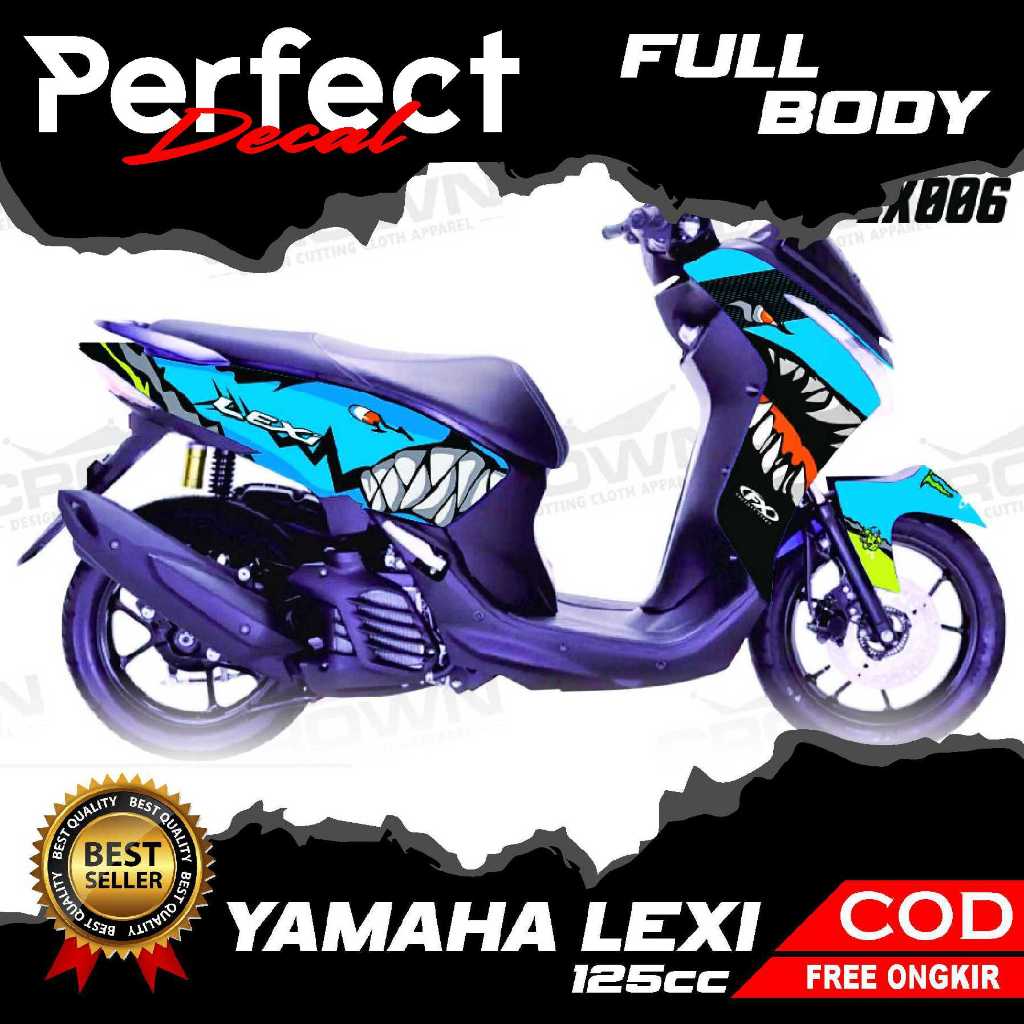 Decal Stiker Motor YAMAHA LEXI 125 / LEXI S OLD / NEW HIU / SHARK Full Body Sticker Custom Variasi