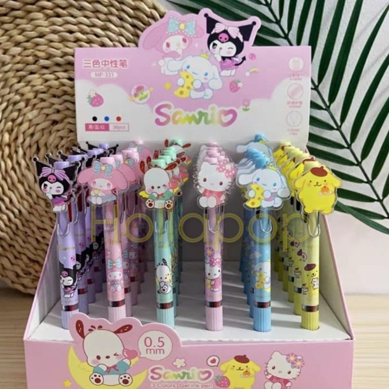 

HOP Bolpen 3warna Kuromi Cinnamoroll Melody Hello Kitty Pompompurin Pochacco