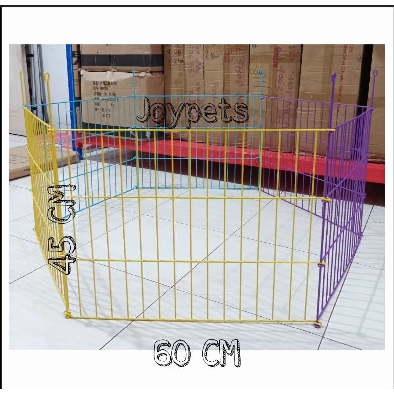 Kandang Pagar Kucing Anjing Kelinci|Kandang Pagar Besi Tebal Seri A-000 Octagon