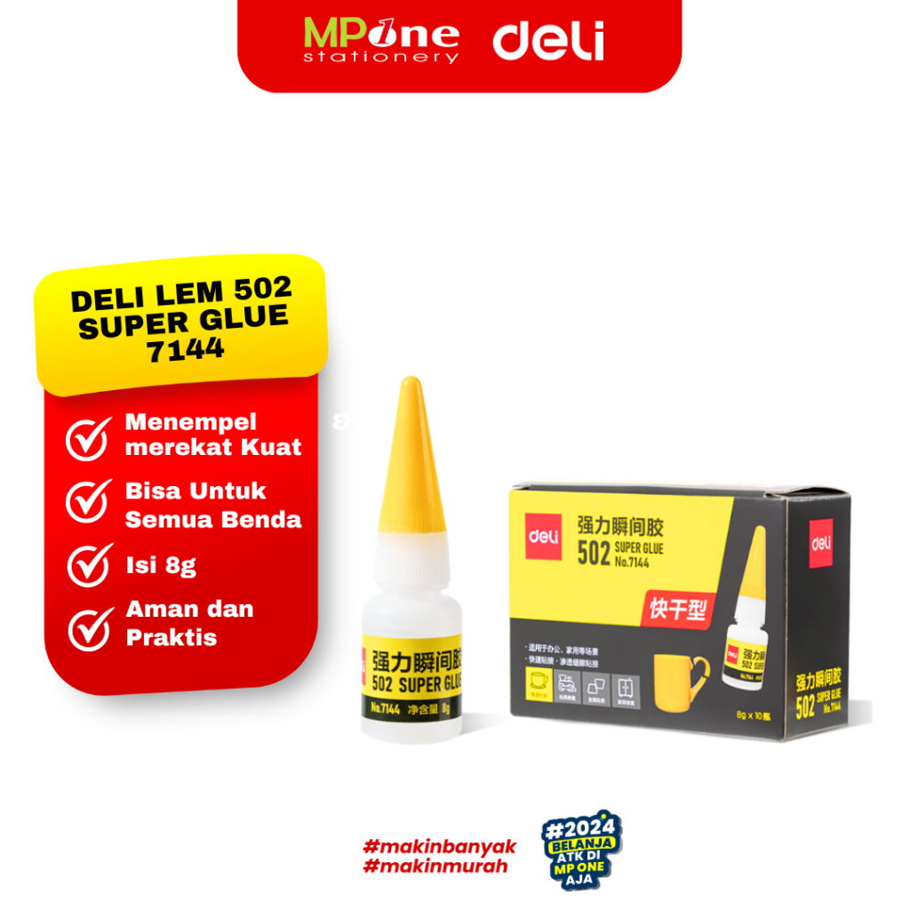 

DELI Lem Korea Super 8gr 7144 / Super Glue 502 DELI Lem Korea Kuat isi 8 gr