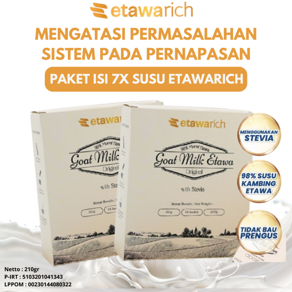 

ETAWARICH Paket Bundling 7Box 100% Susu Kambing Asli Mengatasi Sistem Pernapasan