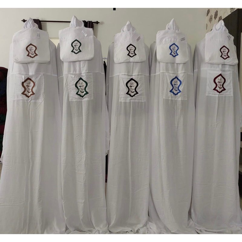 Mukena Terusan Bali Terompah Bordir Polosan Putih Mukenah Hadramaut Dewasa Jumbo Rayon Hadromut