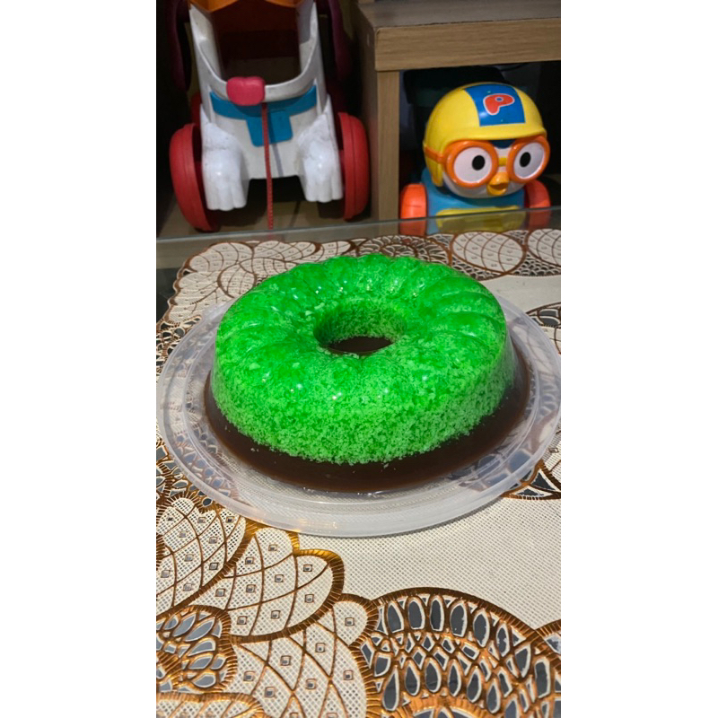 

puding lumut pandan coklat