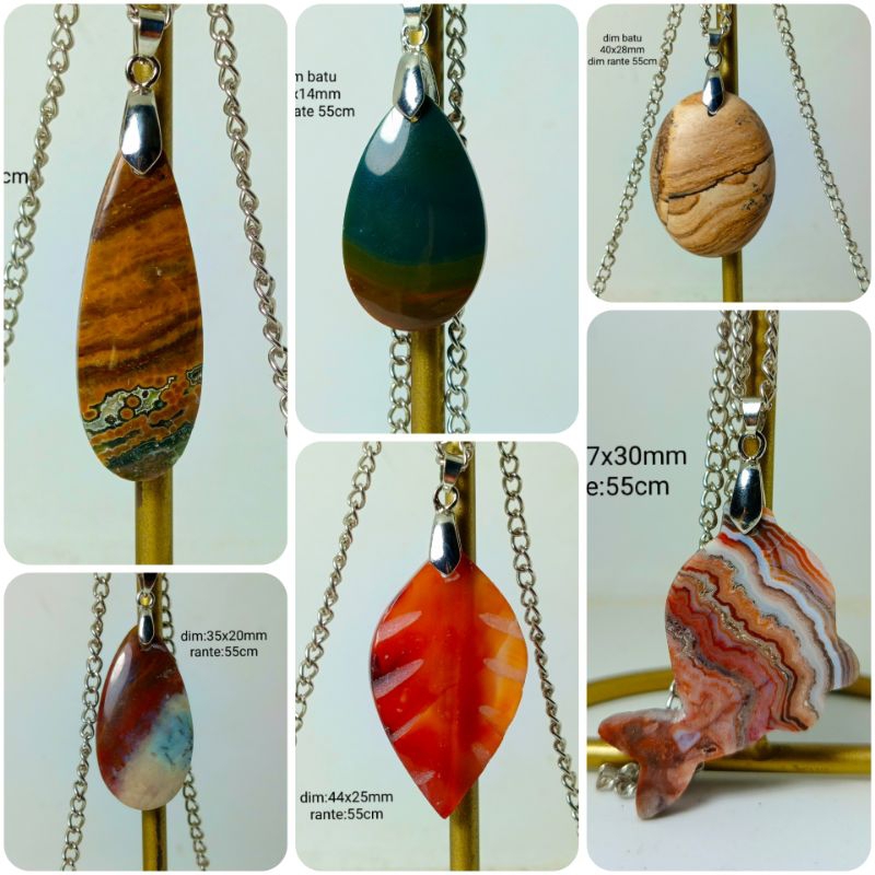 cabochon liontin kalung batu natural