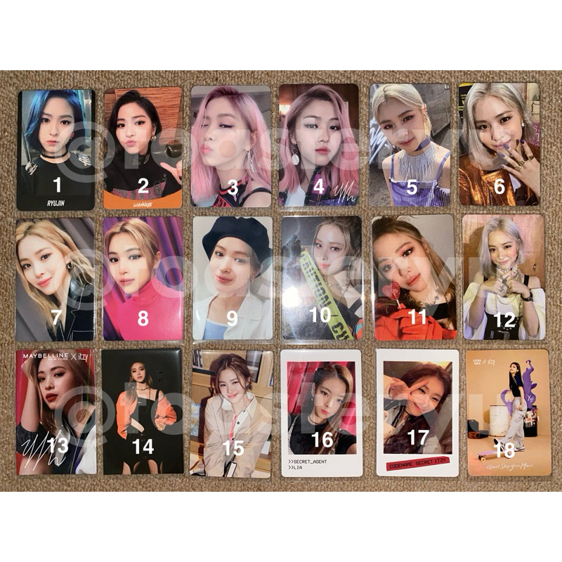 (BACA DESC) pc photocard itzy ryujin yeji lia chaeryeong icy wannabe not shy guess who nbd maybellin