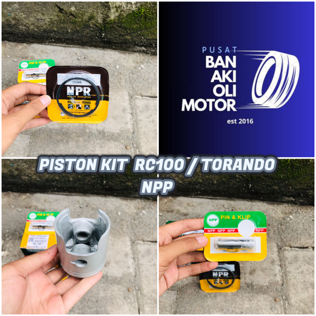 PISTON KIT SET RC100/ TORNADO GX100 NPP || PISTON SEHER KIT RC100 /TORNADO NPP
