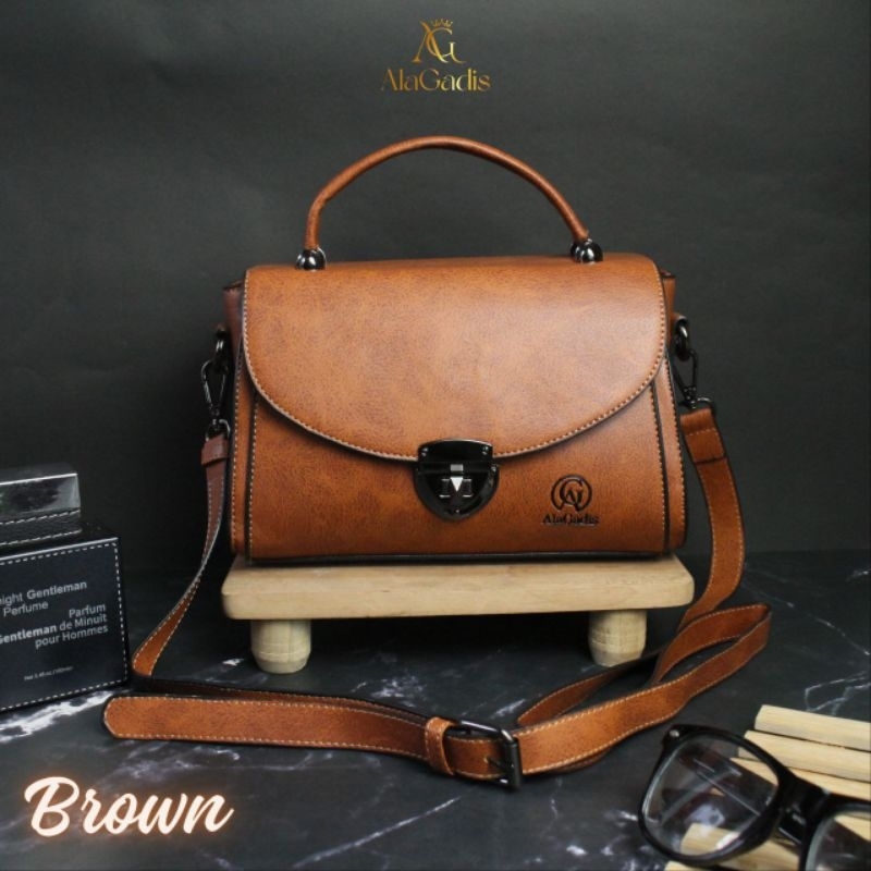 aghnia bag tas vintage tas coklat tas kerja tas santai