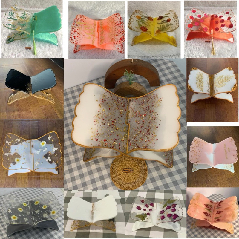 MODEL 2 HIGH | MEJA BACA | Seesaw_art | Quran Holder Resin Custom | Meja qur’an | Penyangga Buku Al 