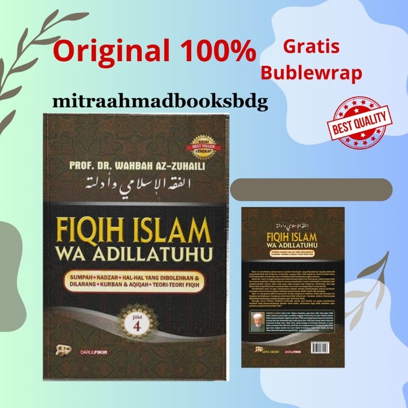 Buku Fiqih Islam Wa Adillatuhu Jld 4 Fiqh Islam Fikih Wahbah Az Zuhaili /GIP ORIGINAL
