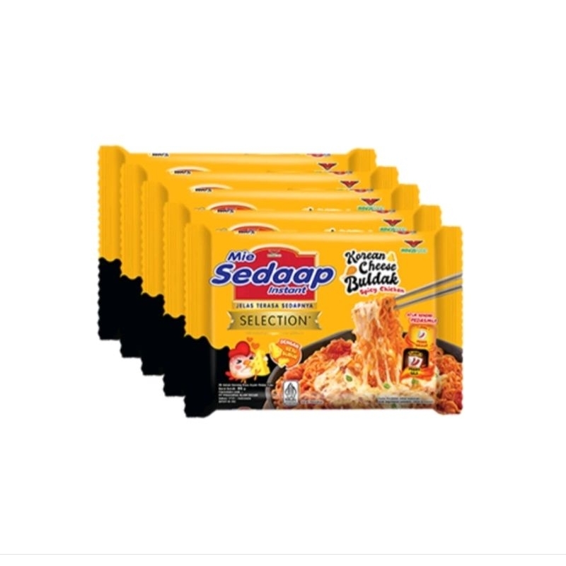 

Sedaap Mie Instan Korean Cheese Buldak isi 5 bag 86gr