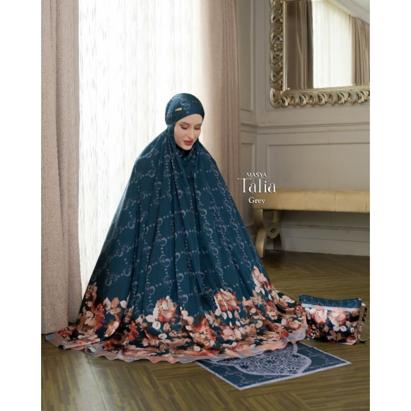 Mukena Mewah Prayer Set Armani Silk Premium Motif Masya Syari Original Terbaru Talia Madenia Syari B