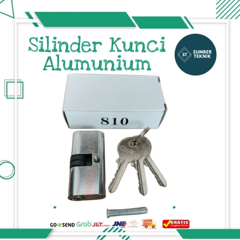 Silinder Kunci Pintu Alumunium Oval / Anak Kunci Pintu Kaca Alma