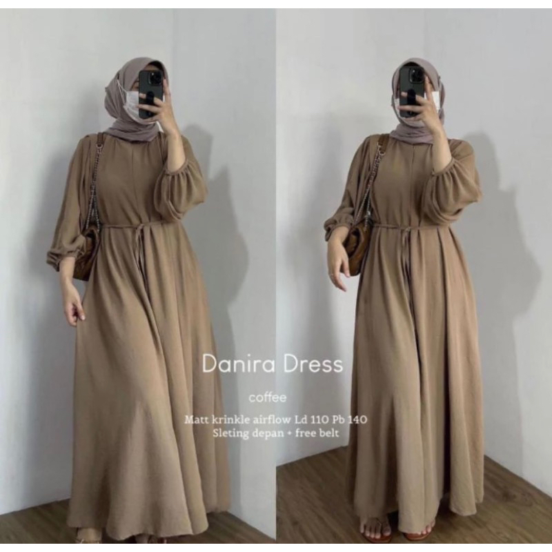 Danara Dress Maxy Premium Gamis Crincle Premium Busana Muslim Jumbo XXL LD 110 LD 115 LD 120