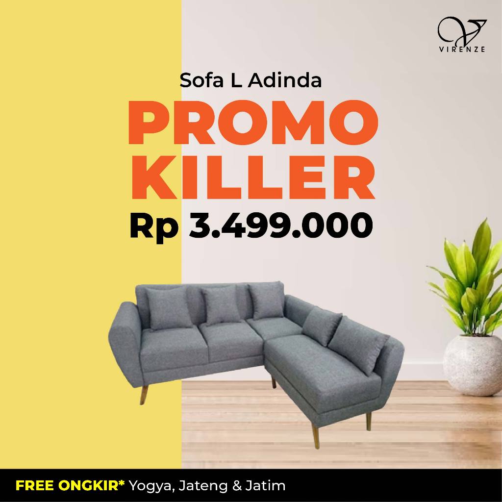 Sofa L Adinda Sofa Minimalis Jateng Semarang Salatiga Solo Jatim Madiun Ngawi Yogya Bantul Sleman Bo