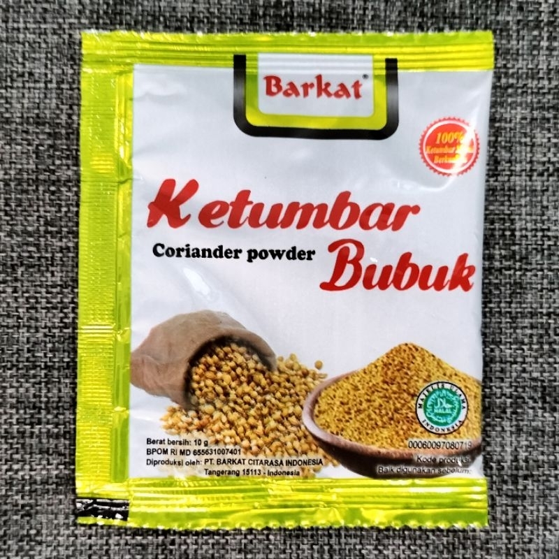 

Bumbu KETUMBAR Bubuk 10gr Barkat Padang asli khas Minang