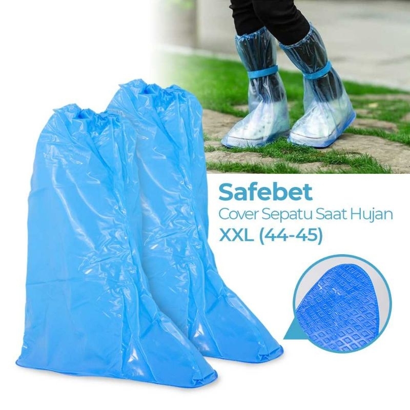 Jas Hujan Sepatu Pria Wanita Rain Cover Sepatu Model Plastik Panjang Waterproof Anti Air
