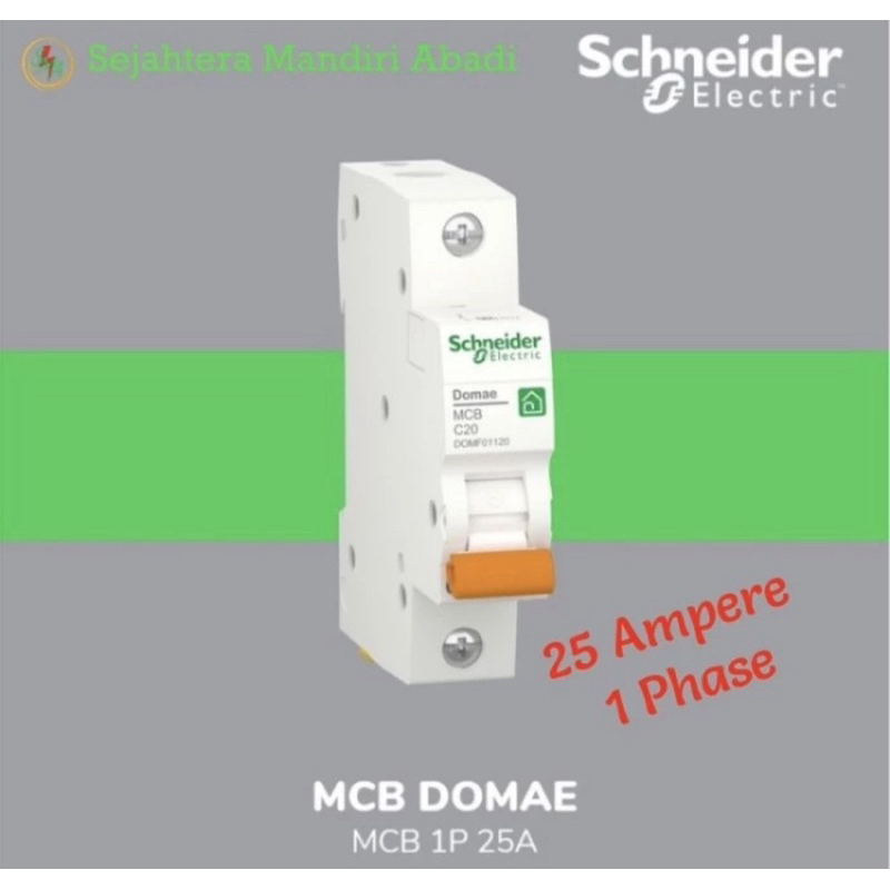 MCB 25 Ampere 1 Phase Schneider Domae 6kA