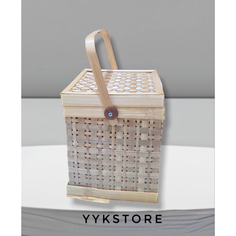 Rantang Bambu Kotak 1 Tingkat / Box Bambu Rantang Bambu / Hampers Rantang